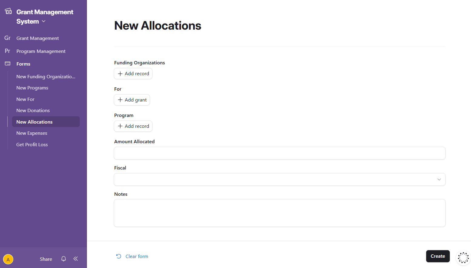Showing the Airtable forms for data entry.